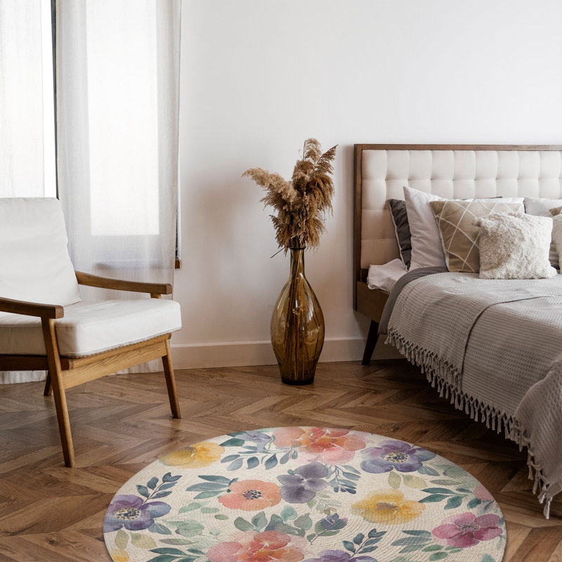Tapis tressé Garden Waves, Rond 5 pi