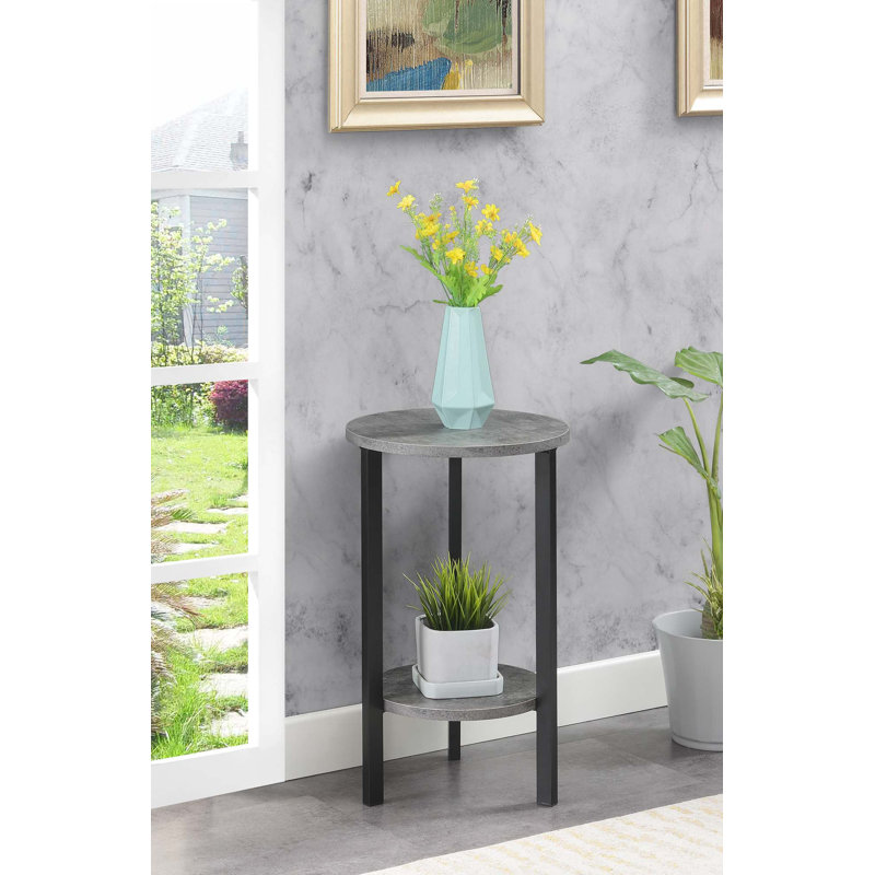 Support à plantes rond Migues, Ciment / noir, H 31,5 po x L 15 po x l 15 po