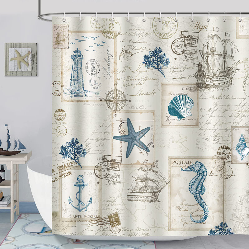 Rideau de douche Nautical Coastal