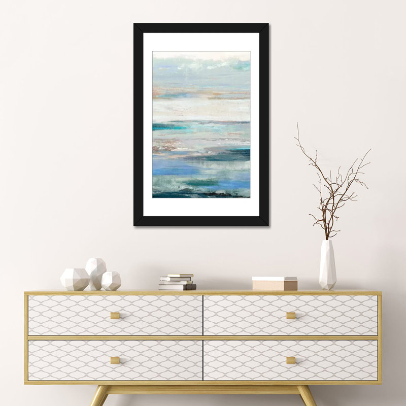 «Waves», reproduction sur toile, H 26 po x l 18 po x P 1,5 po, Toile avec cadre noir, Pas de tapis