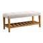 Banc de siège capitonné gris clair et chêne touffeté-1014562933