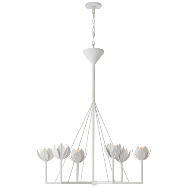 Julie Neill Alberto Large Single Tier Chandelier, Plaster White