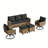 6-Piece Patio Wicker Conversation Set With 3-Seat Sofas, Swivel Rocking Chairs, And Ottomans,Backyard, Porch, Poolside-39605085-39605082