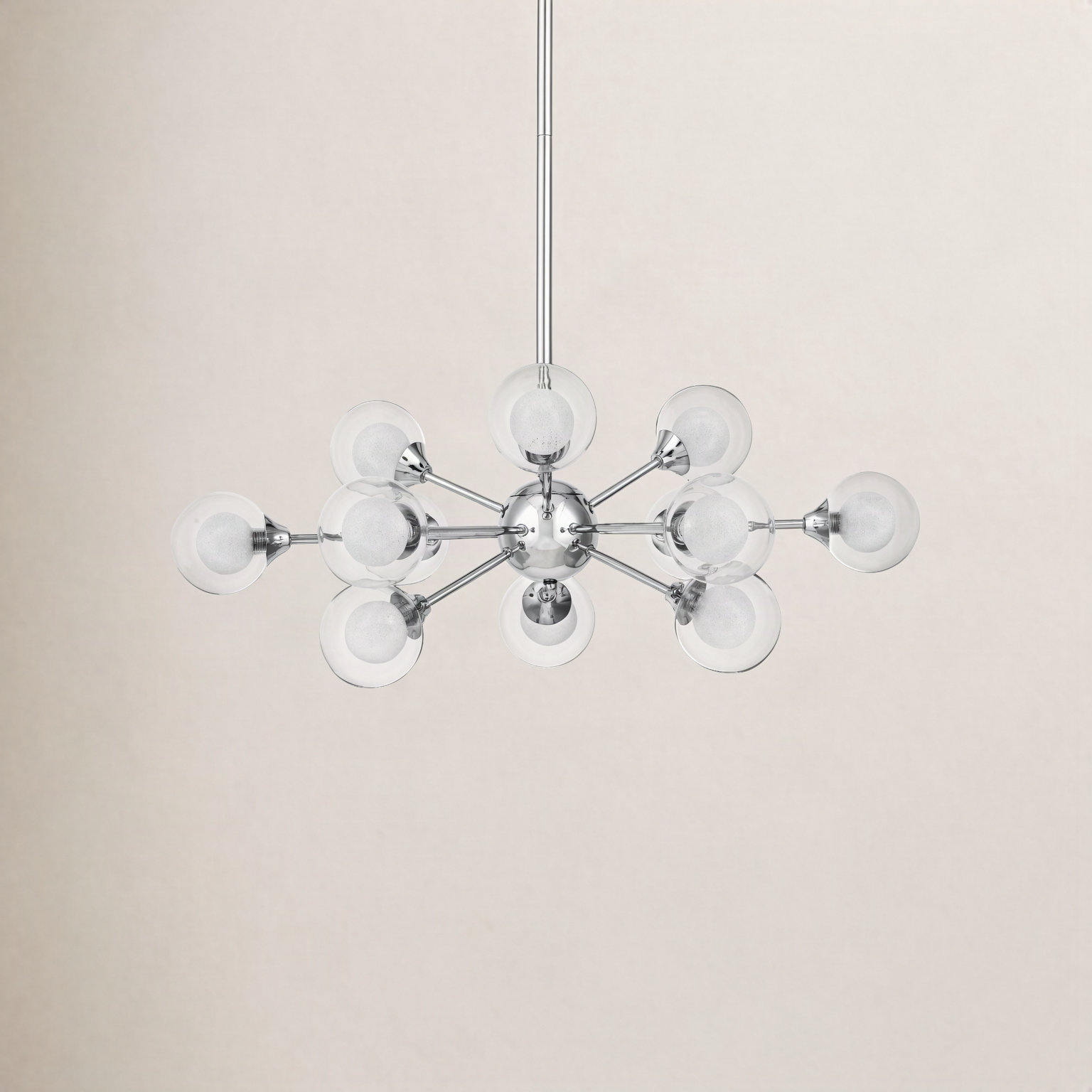 Optimist Chandelier, 11" H x 29" W x 29" D, Polished Chrome, 12