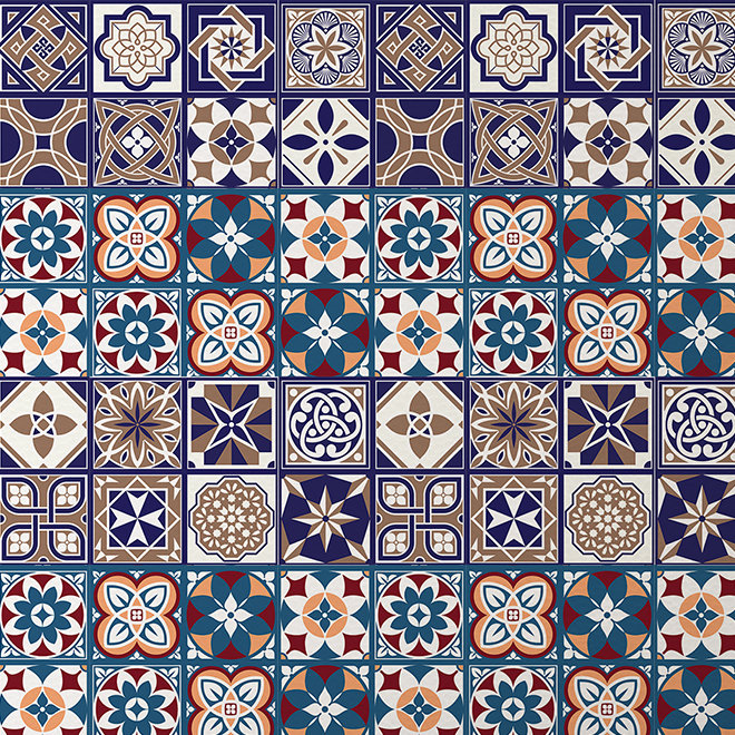 20cm W x 20cm L PVC Peel and Stick Mosaic Tile