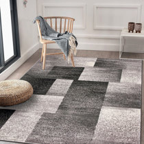 Belden Abstract Gray/White Area Rug Williston Forge Rug Size Rectangle 5' x 7