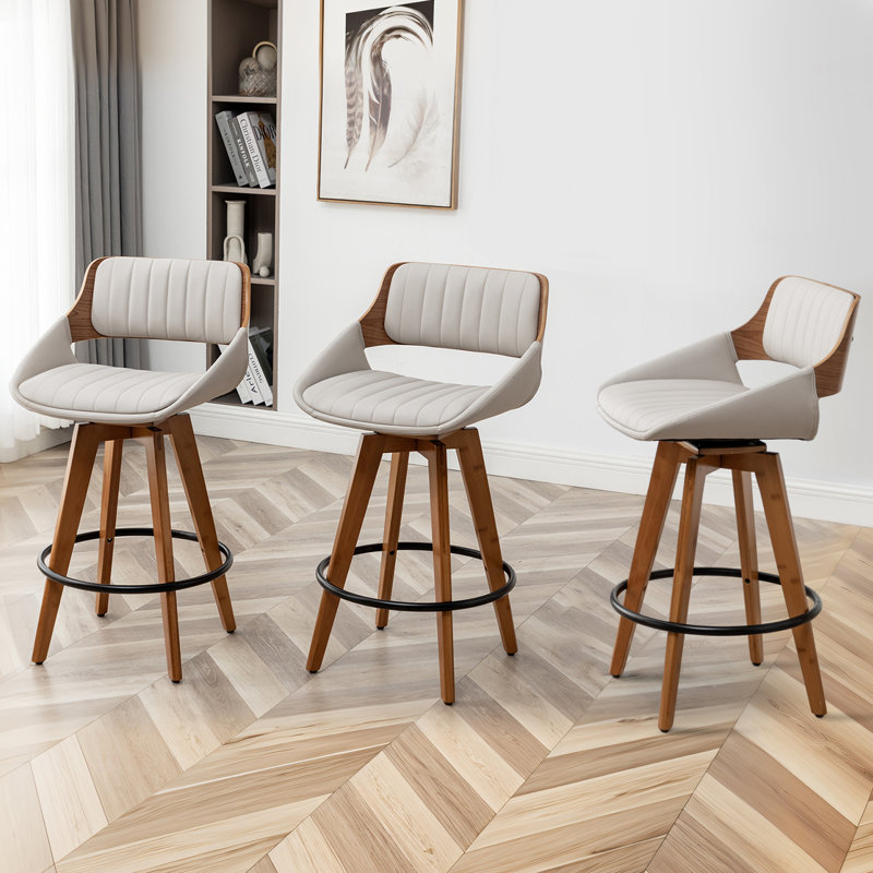 Omar 66cm Swivel Bar Stool, Grey