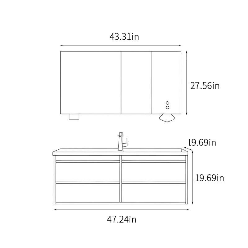 Armoire de salle de bain simple de style nordique