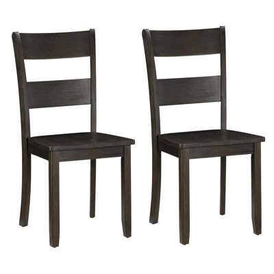 Ensemble de 2 chaises d'appoint en noyer patiné