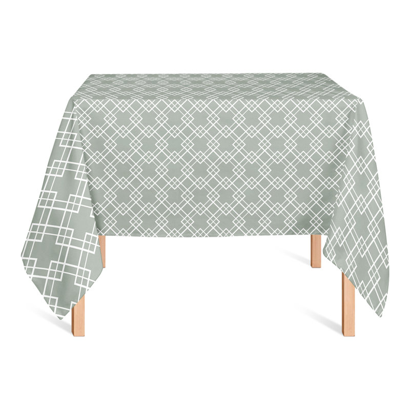 Matthieu Geometric Square Tablecloth, Green