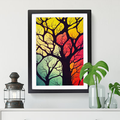 Tree Abstract in Colour Vol.7 1 Piece Single Picture Frame Wall Art