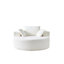 Chaise ronde Teddy Plush avec coussins, canapé-lit rond entièrement compressé pour les salons, moderne, petit espace, aucun assemblage requis et nettoyage facile-1609176594