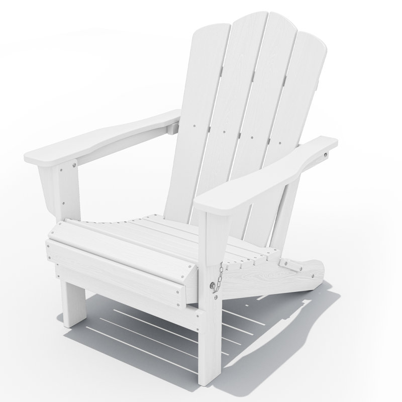 HDPE Folding Adirondack Chair, White