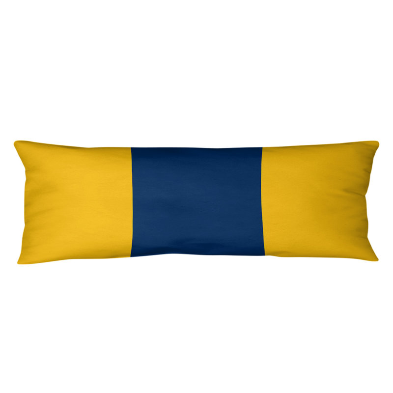 Oreiller pour le corps à rayures en polyester / polyester, Football Addington, Or et bleu marine