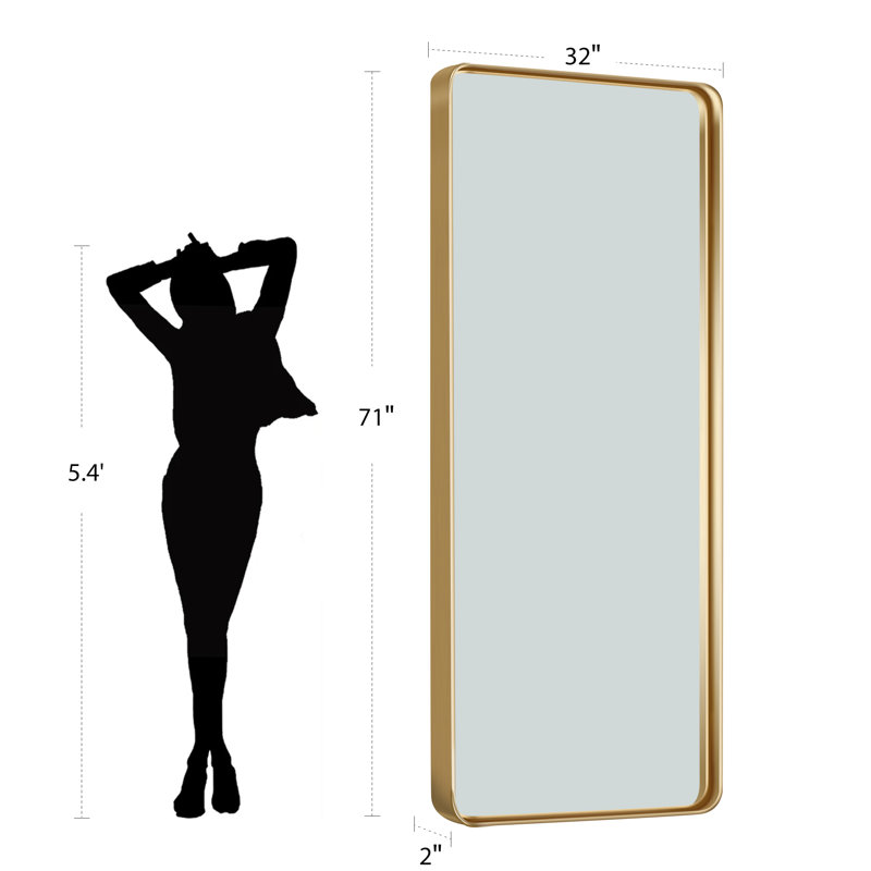 Miroir pleine grandeur Anduena, 71 po x 32 po, Or