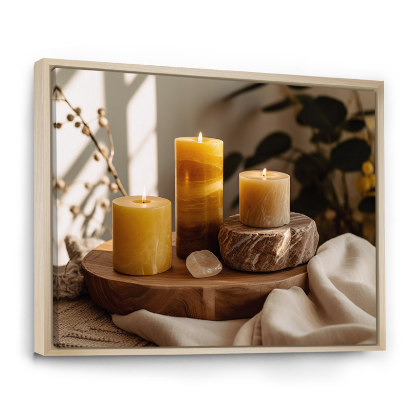 Spa Candels, harmonie zen sur toile, H 16 po x l 32 po x P 1 po, Cadre naturel flottant