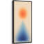 Très grand art mural abstrait à imprimé géométrique dégradé orange et bleu-129673289-129673287