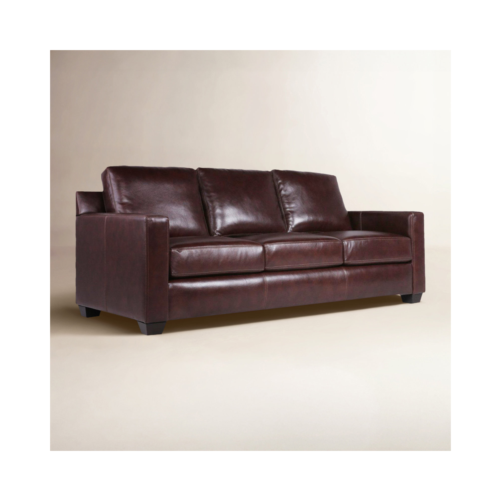Covedale 83.5'' Upholstered Sofa, Sidekick Walnut Genuine Leather