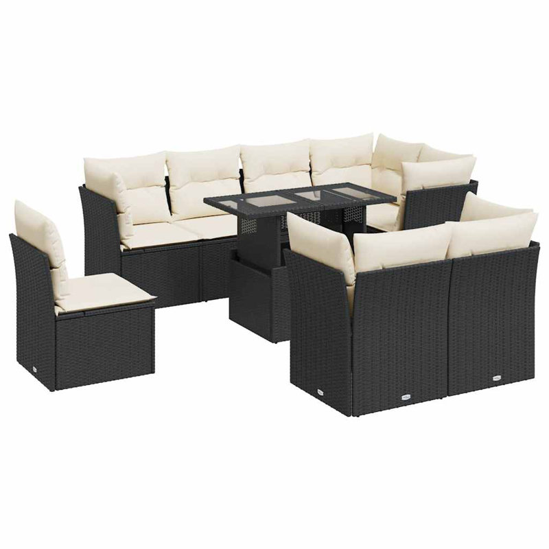 Vidaxl Garden Sofa Set Black