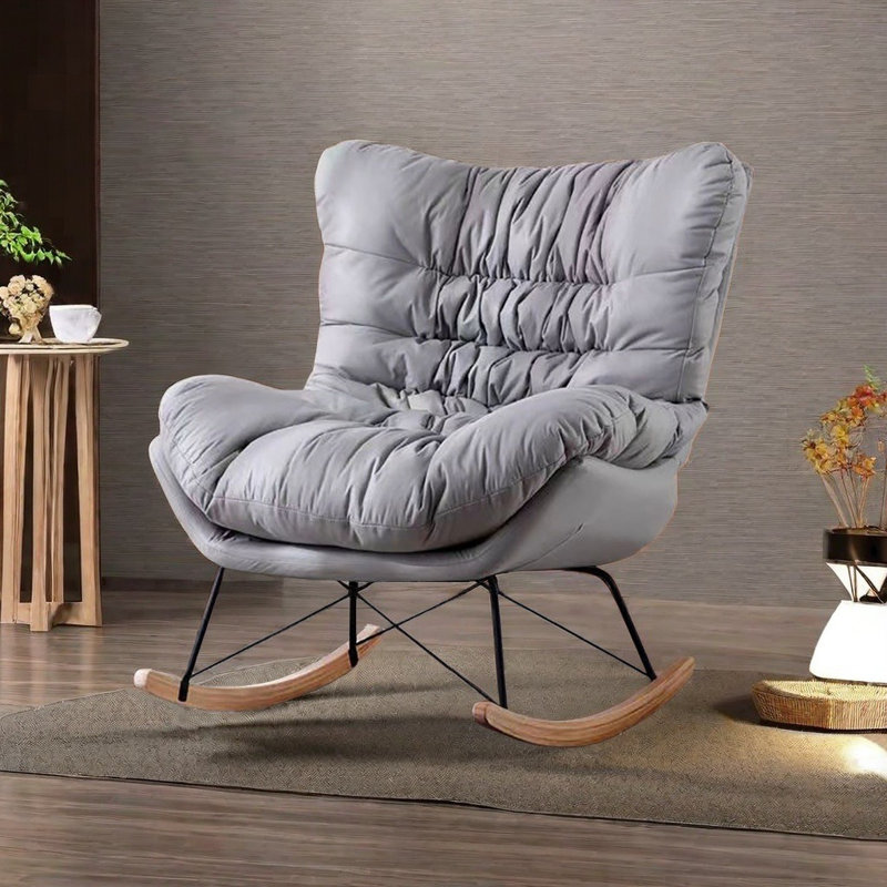 Chaise berçante nordique simple décontractée, Gris