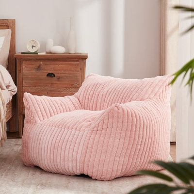 Modern Large Compression Faux Fur Bean Bag Chair, Spacious Lazy Sofa for Home