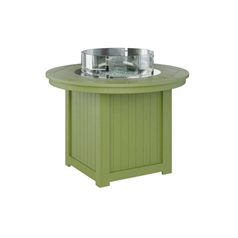 Berlin Gardens Donoma 44″ Round Dining Fire Pit Table, Kiwi Green