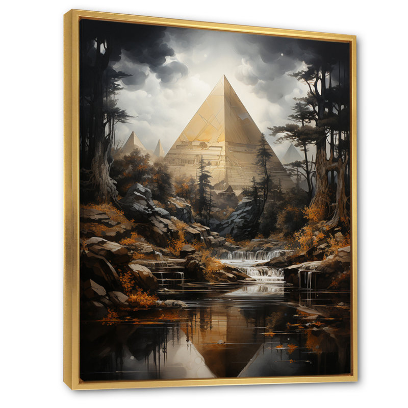 Pyramid Timeless Wonder - Cityscapes, reproduction d'art sur toile, H 40 po x l 30 po x P 1,5 po, Cadre flottant doré