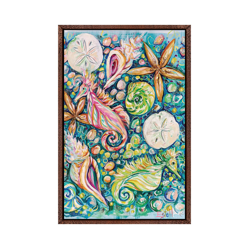 Conchology by Estelle Grengs - Painting on Canvas, Classic Brown Wood Framed, 152.5 cm H x 101.5 cm W