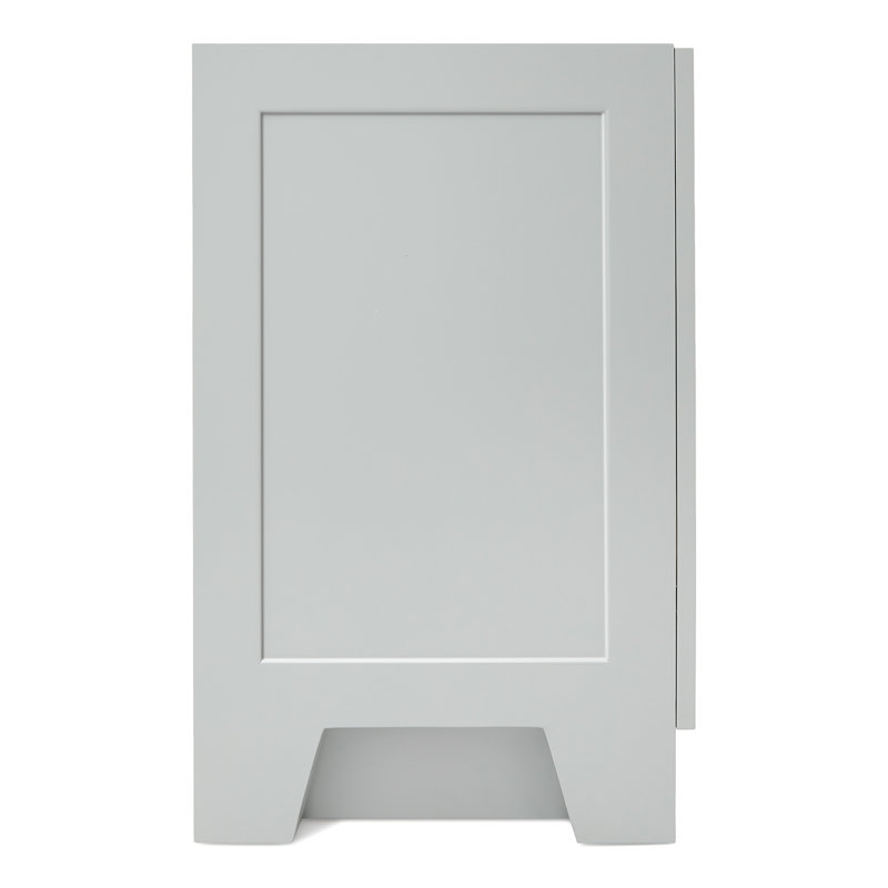 Meuble-lavabo double en bois massif gris Freitas, Gris