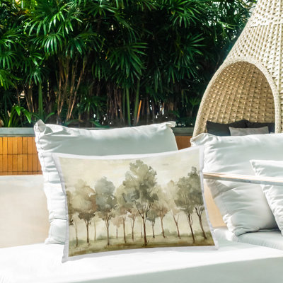 Coussin Gentle Walk in Forest Grove, imprimé à l'extérieur par Annabelle Hall
