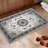 Washable Area Rug, Vintage Medallion Low Pile Non Slip Foldable Indoor Carpet, TPR Backing, Gray Tone, 2'x3'-565426021-565426008