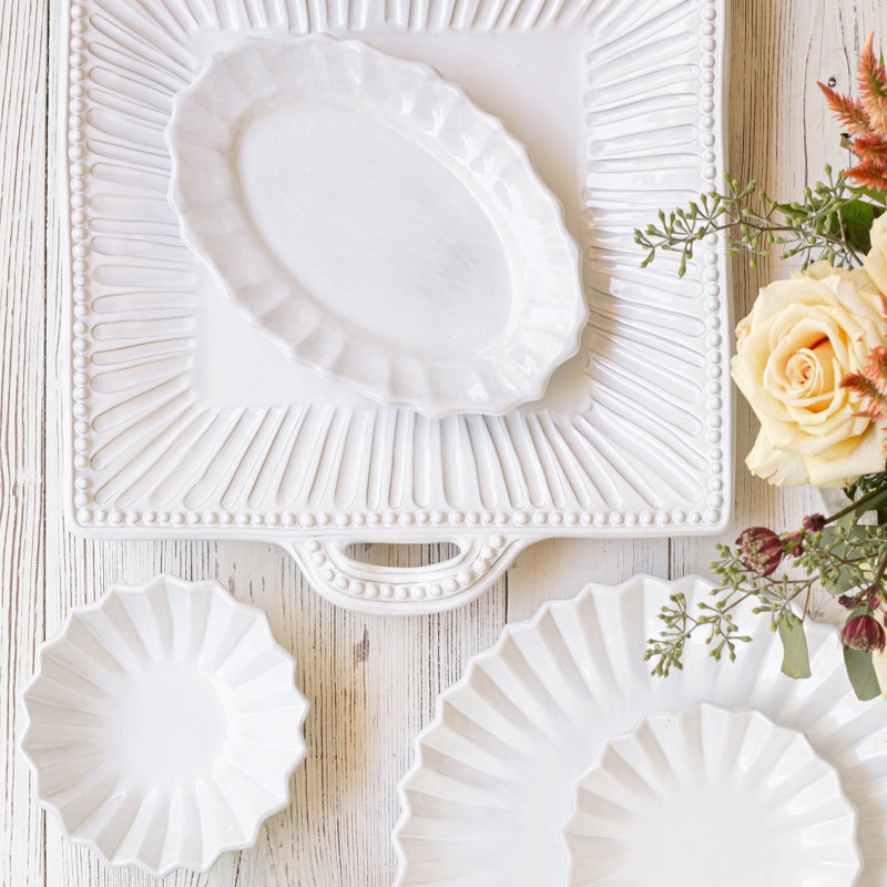Incanto Stoneware Platter, White