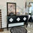 Black Solid Wood Rectangular Console Table-1378746050