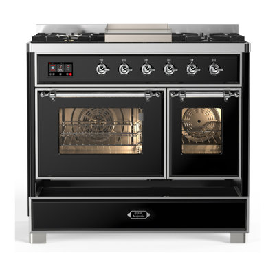 Majestic III Series 40 Inch Dual Fuel Range with 6 Sealed Burners, Griddle, in Mightnight Blue (Natural Gas, Chrome Trim)