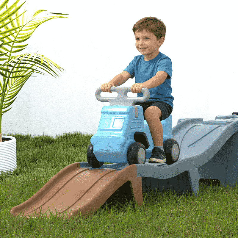 Haut et bas Roller Coaster Kids Ride On, Bleu/brun