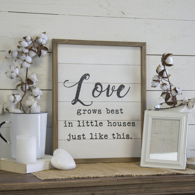 Signe de bois «Love grows»