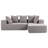 96.46" Wide L-shaped Sectional Sofa, Zero Assembly Required Cloud Teddy Fleece Sofa-905473194