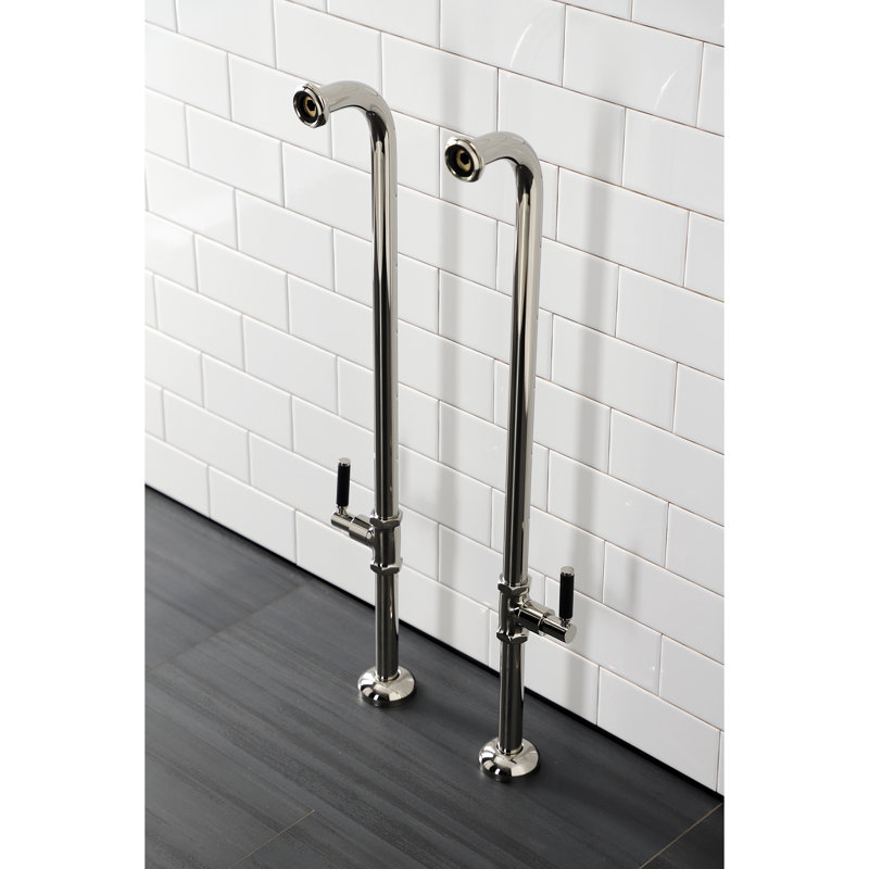 Conduite d'alimentation de baignoire autoportante Kingston Brass Concord, Nickel poli