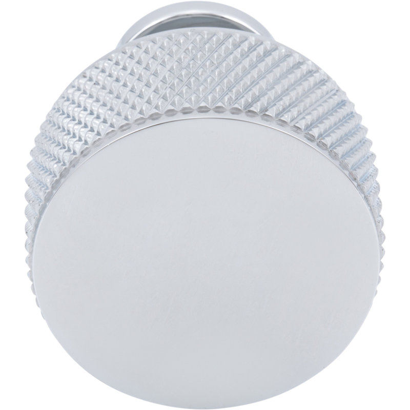 Beliza 1 1/8" Diameter Cylindrical Knurled Knob, Polished Chrome