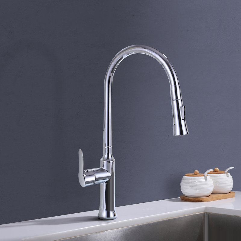 Topcraft Single Handle Single Hole Pull Down Kitchen Sink Faucet