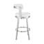 Tabouret de bar pivotant de 30 po de hauteur en acier inoxydable brossé et similicuir blanc