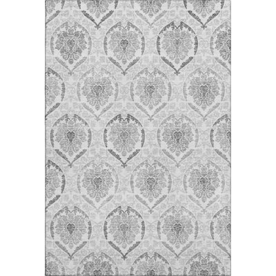 Premium Machine Washable Prisco Silver Rug