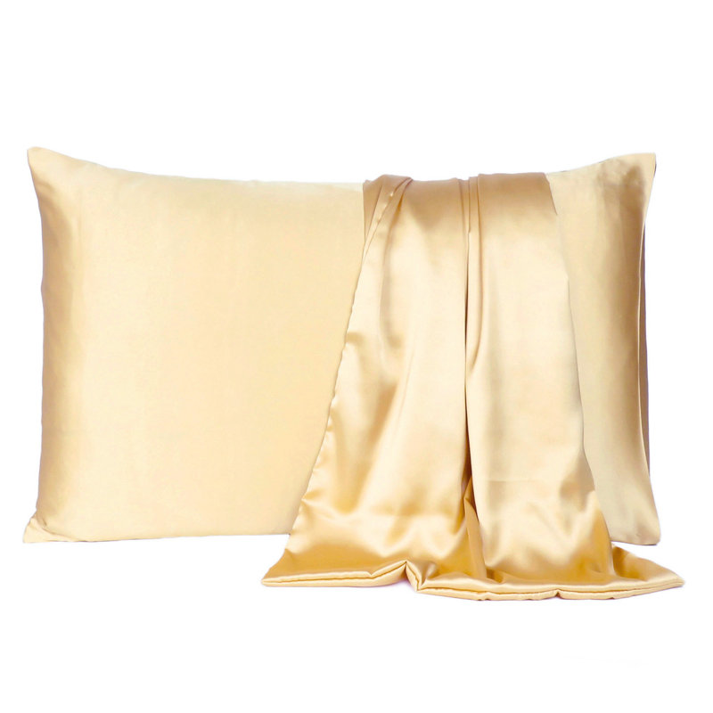 Taie d'oreiller en satin , Grand, Jaune pâle