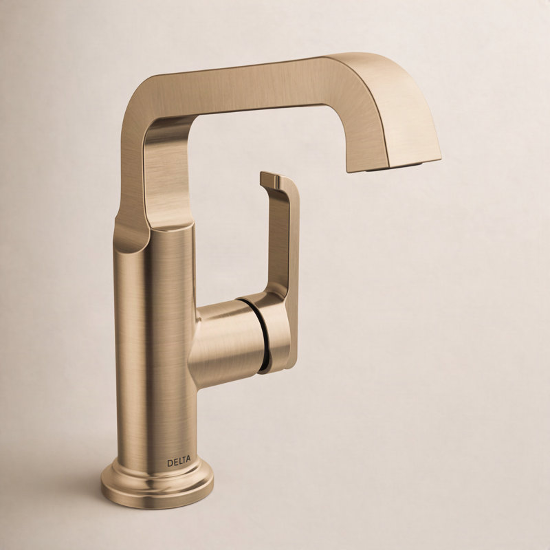Tetra Single Hole Bathroom Faucet, Single Handle Bathroom Sink Faucet with Drain Assembly, Bronze