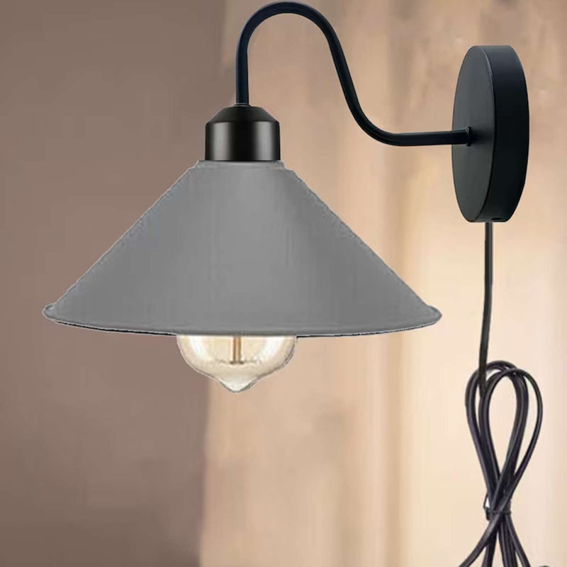 Anastasha Plug-in Armed Sconce, Gray