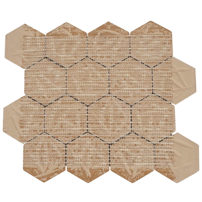 Meadowmere 3" Hexagon Matte Ceramic Tile, Black