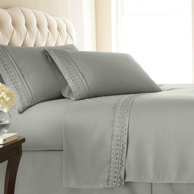 Ensemble de draps en microfibre Jaquil, Gris acier, Simple