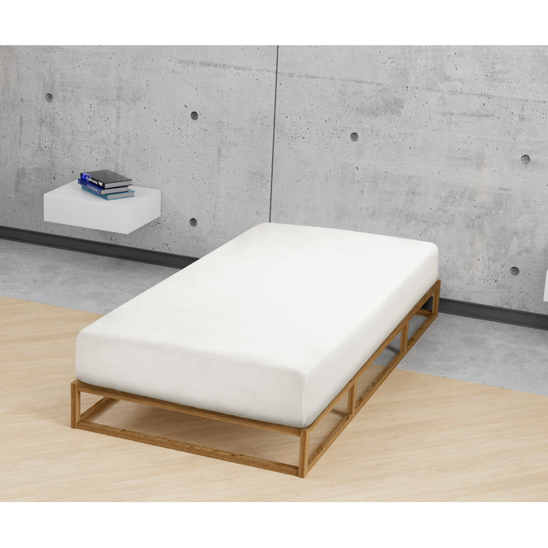 Cotton Blend Fitted Sheet, European Single (90 x 200 cm), Grey/Brown/Blue