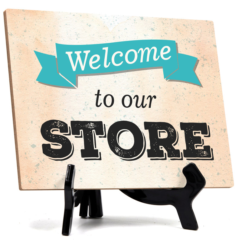 Panneau de bienvenue «Welcome to our store»