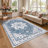 Machine Washable Non-Slip Blue Oriental Area Rug-1222549957
